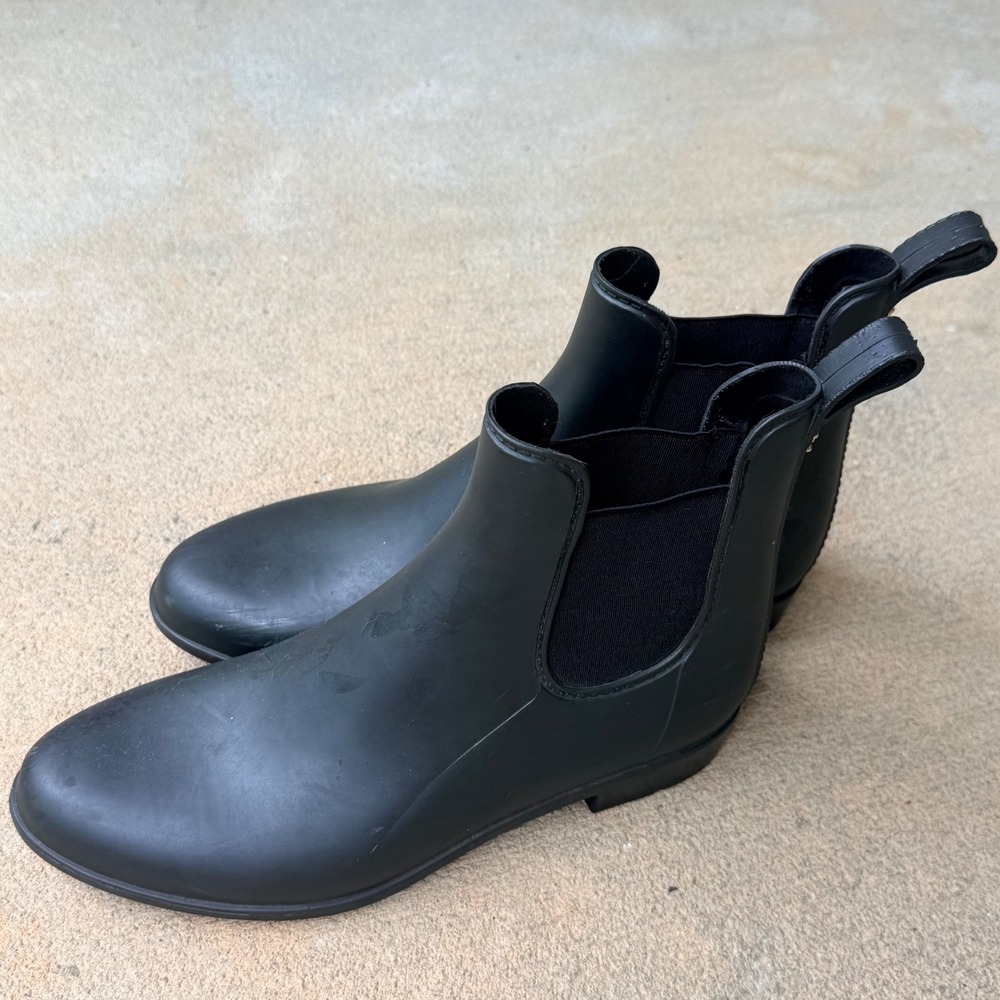 Sam Edelman Tinsley Matte Black Chelsea Ankle Rain Boots Womens 9 Waterproof
